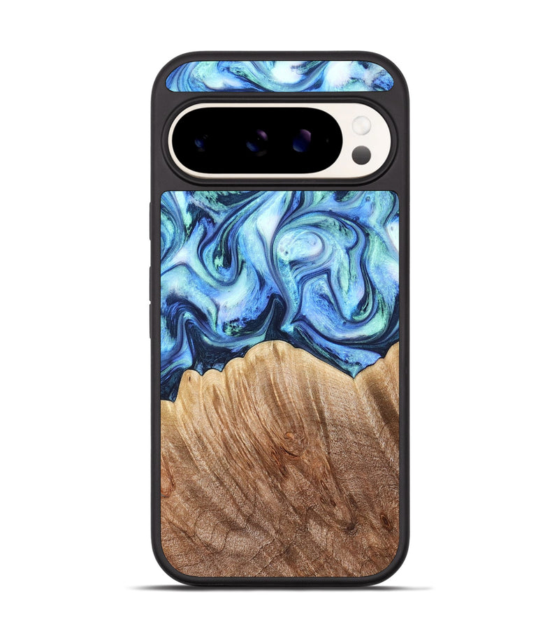 Pixel 9 Wood Phone Case - Vina (Blue, 823445)