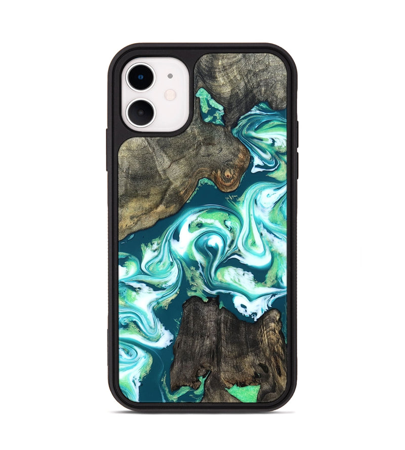 iPhone 11 Wood Phone Case - Theda (Green, 823446)