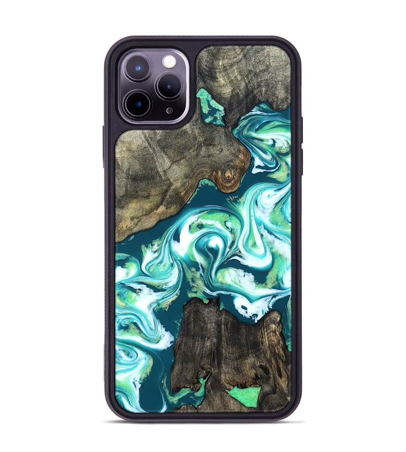 iPhone 11 Pro Max Wood Phone Case - Theda (Green, 823446)