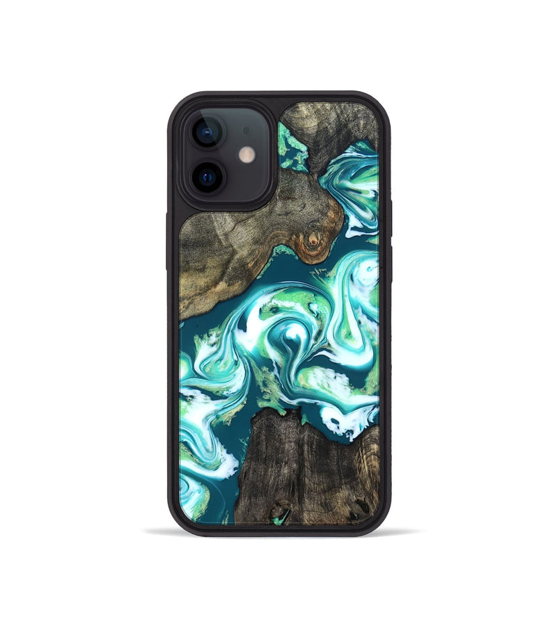 iPhone 12 mini Wood Phone Case - Theda (Green, 823446)