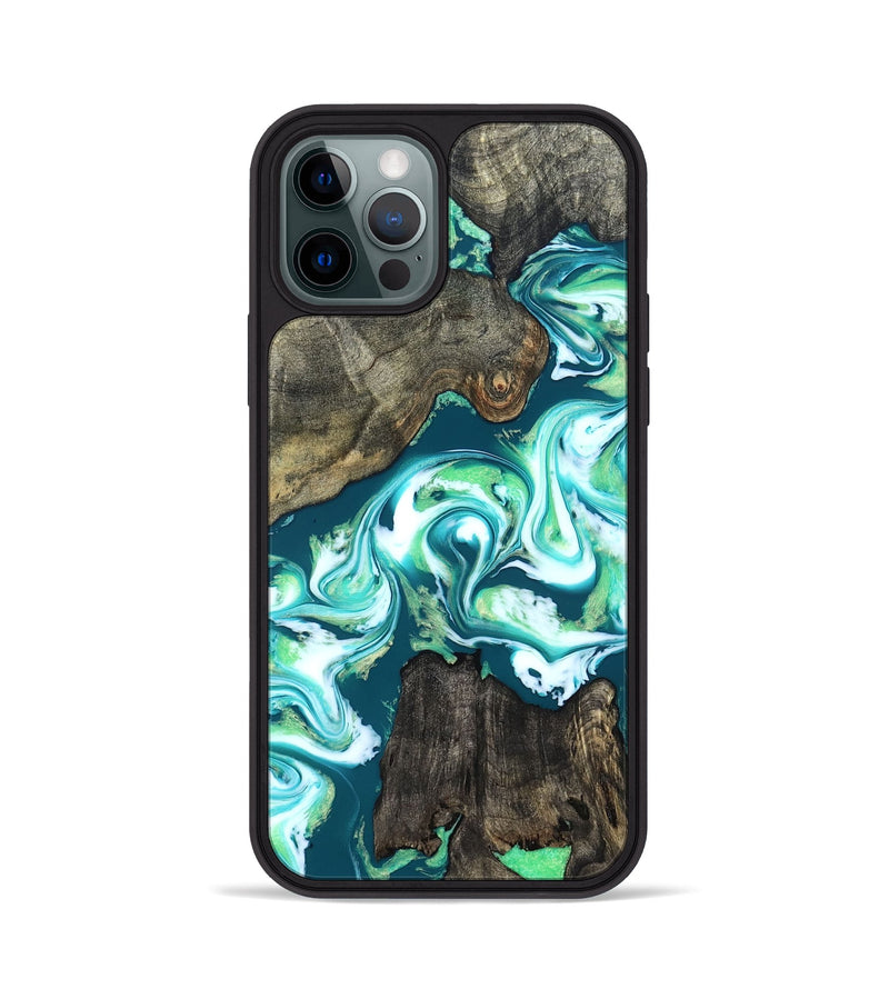 iPhone 12 Pro Wood Phone Case - Theda (Green, 823446)