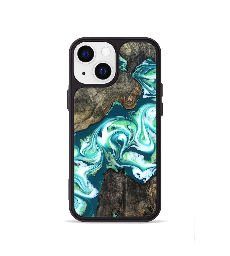 iPhone 13 mini Wood Phone Case - Theda (Green, 823446)