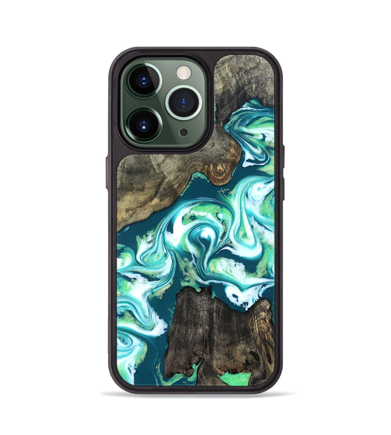 iPhone 13 Pro Wood Phone Case - Theda (Green, 823446)
