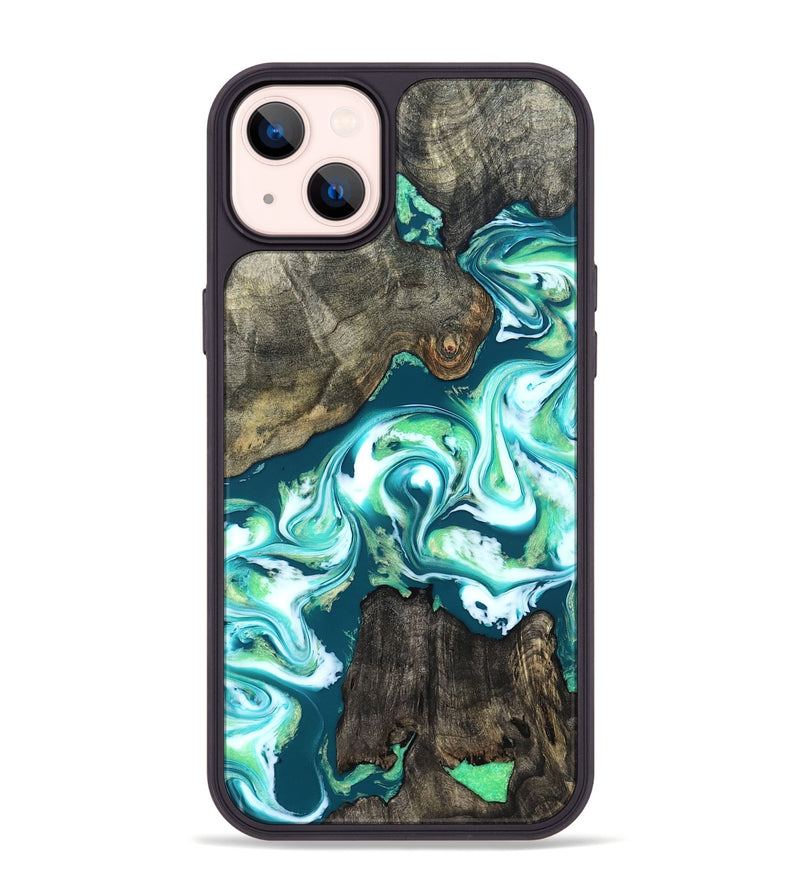 iPhone 14 Plus Wood Phone Case - Theda (Green, 823446)