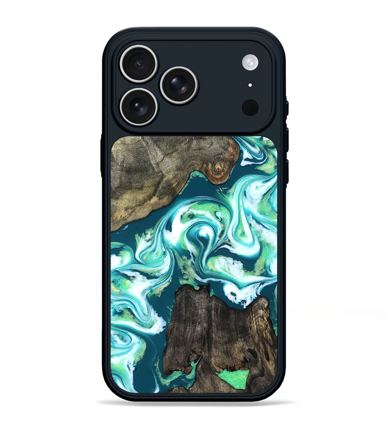 iPhone 17 Pro Max Wood Phone Case - Theda (Green, 823446)