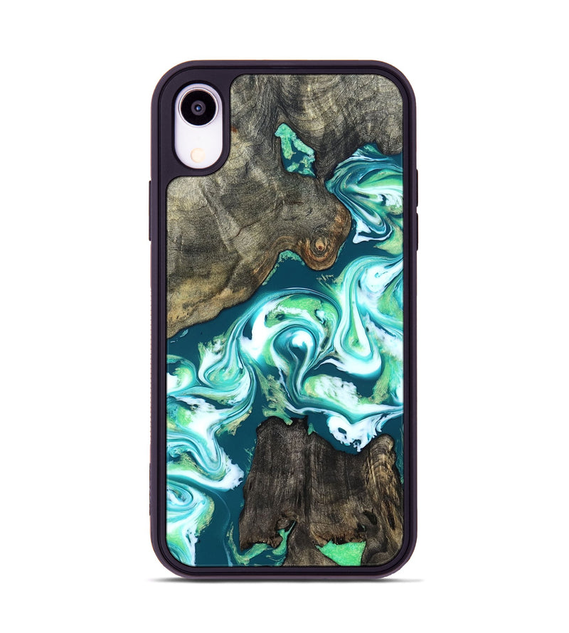 iPhone Xr Wood Phone Case - Theda (Green, 823446)