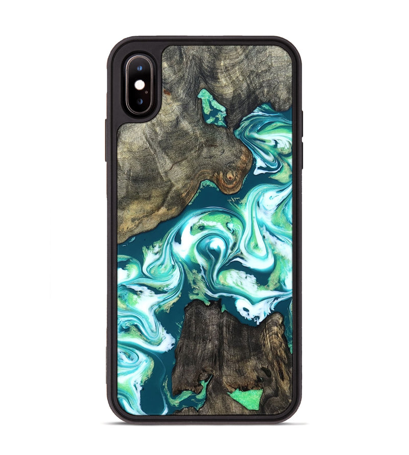 iPhone Xs Max Wood Phone Case - Theda (Green, 823446)