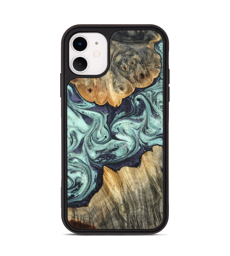 iPhone 11 Wood Phone Case - Mya (Green, 823447)
