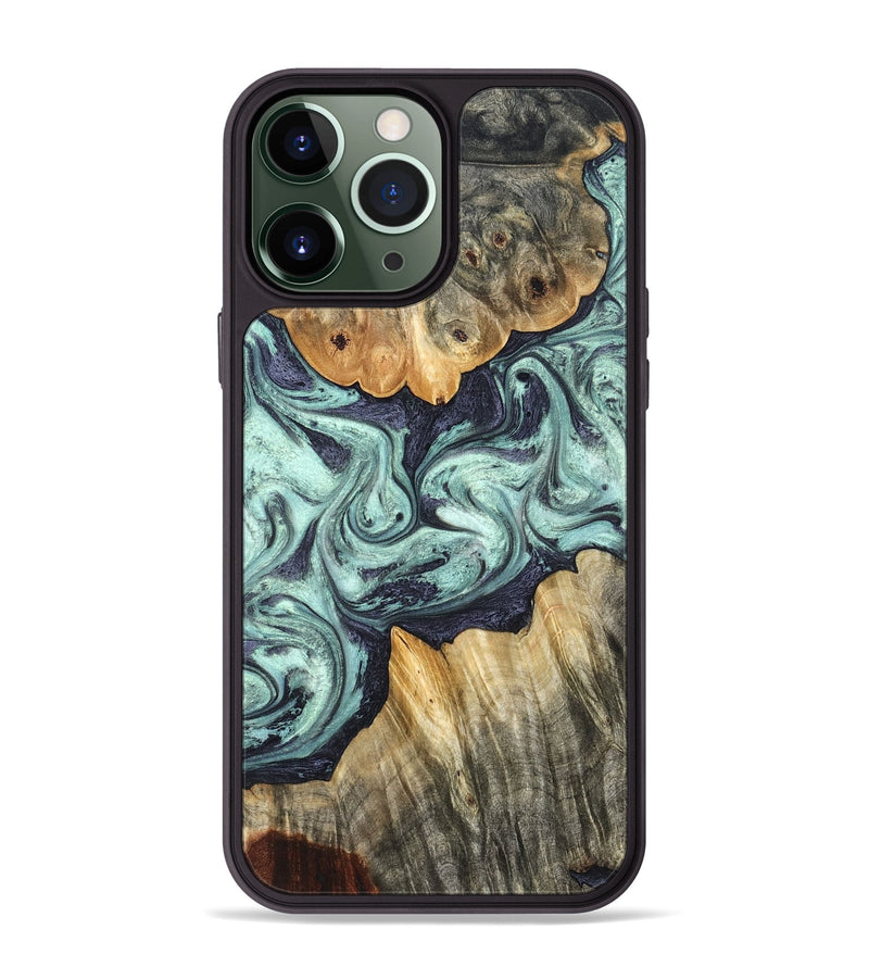 iPhone 13 Pro Max Wood Phone Case - Mya (Green, 823447)