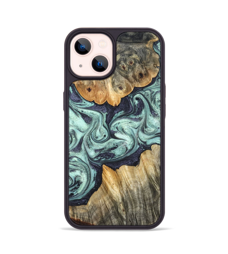 iPhone 14 Wood Phone Case - Mya (Green, 823447)
