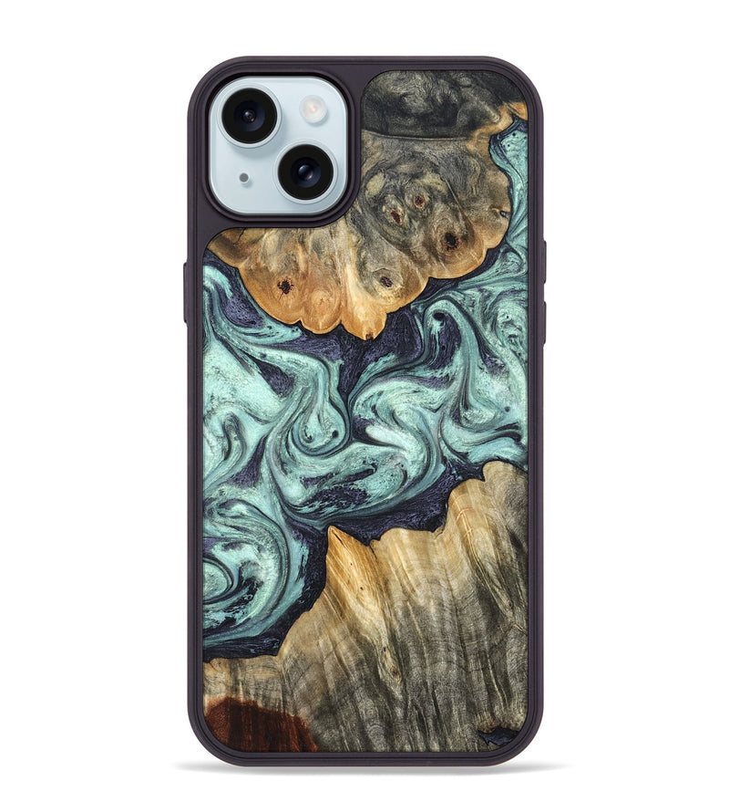 iPhone 15 Plus Wood Phone Case - Mya (Green, 823447)