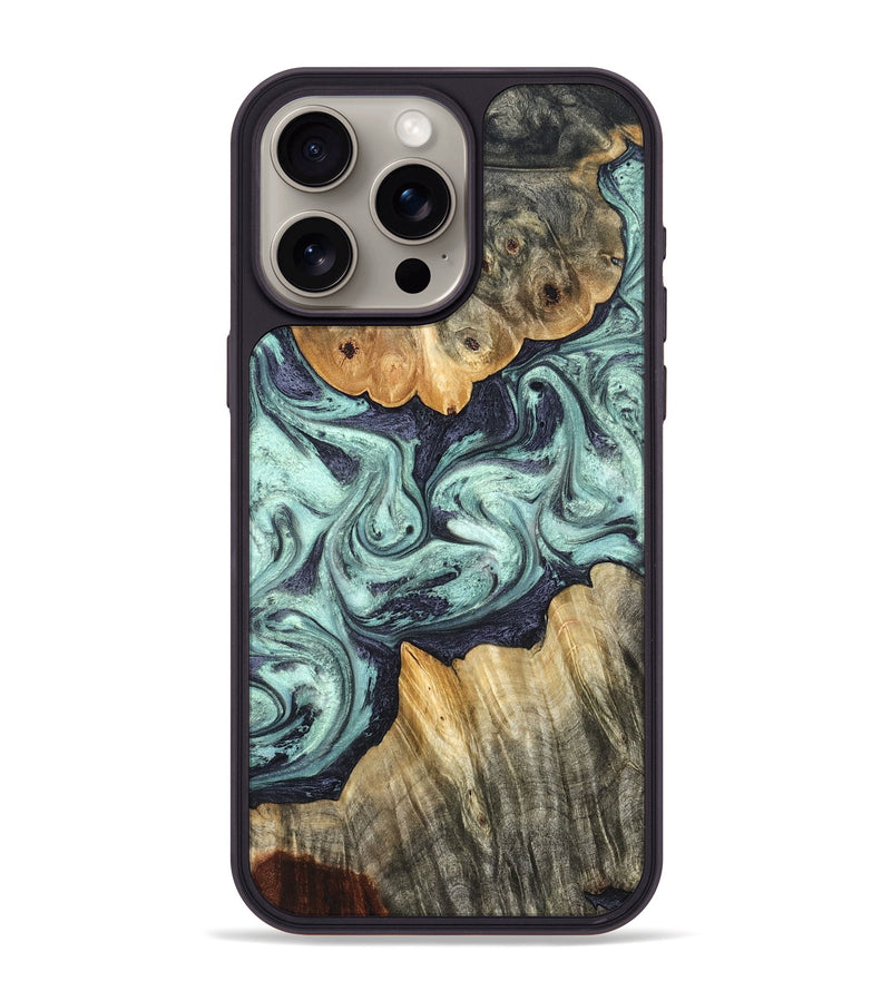 iPhone 15 Pro Max Wood Phone Case - Mya (Green, 823447)