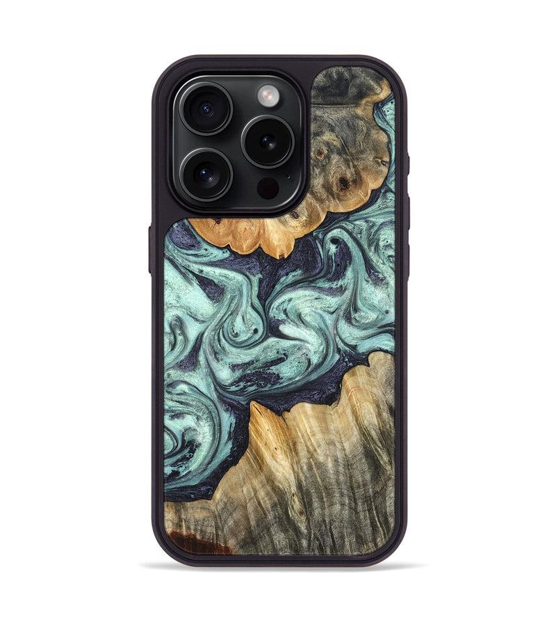 iPhone 15 Pro Wood Phone Case - Mya (Green, 823447)