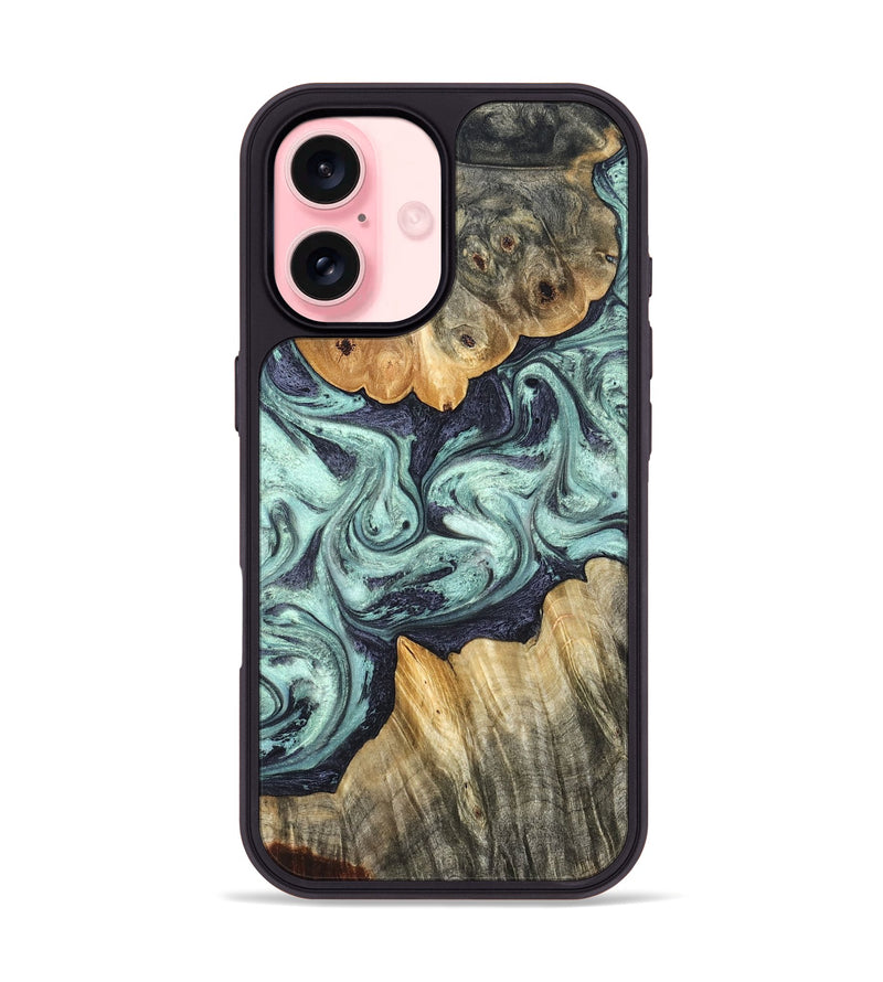 iPhone 16 Wood Phone Case - Mya (Green, 823447)