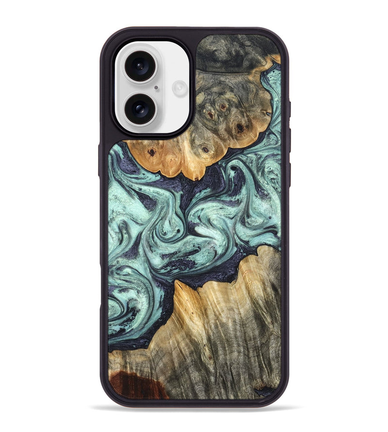 iPhone 16 Plus Wood Phone Case - Mya (Green, 823447)