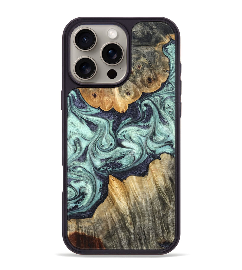 iPhone 16 Pro Max Wood Phone Case - Mya (Green, 823447)