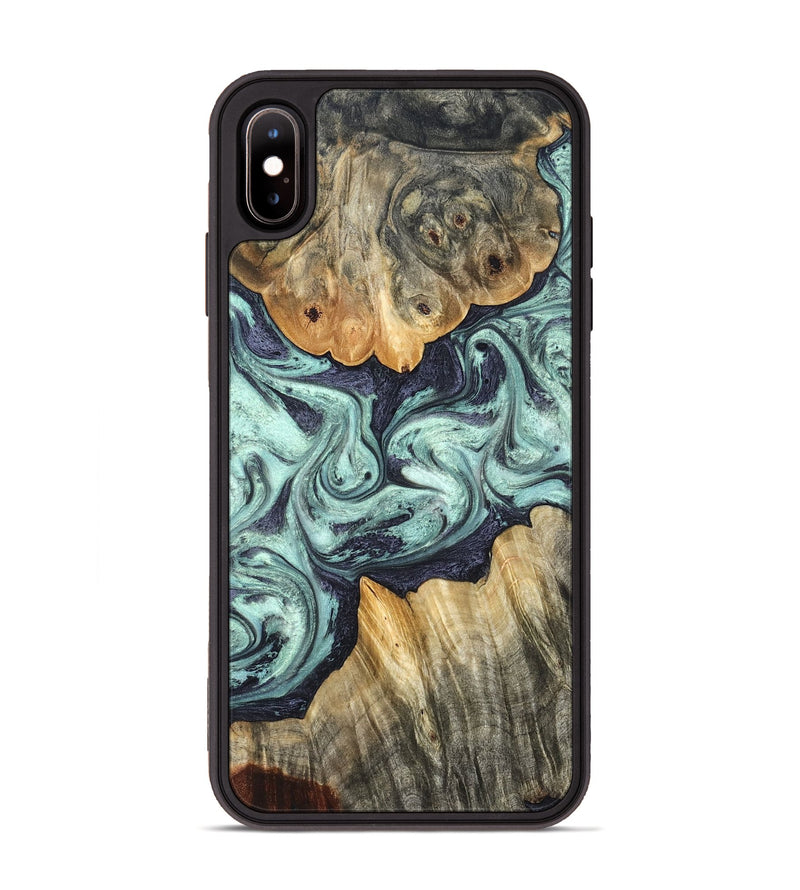 iPhone Xs Max Wood Phone Case - Mya (Green, 823447)