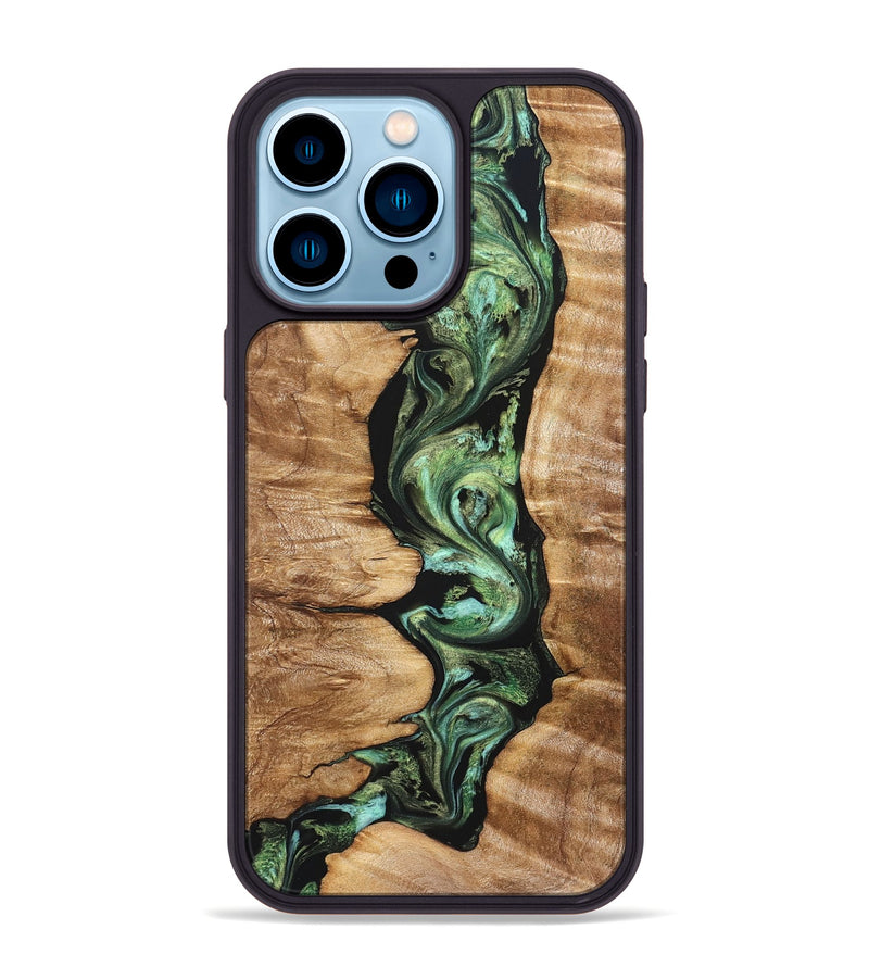 iPhone 14 Pro Max Wood Phone Case - Ara (Green, 823448)