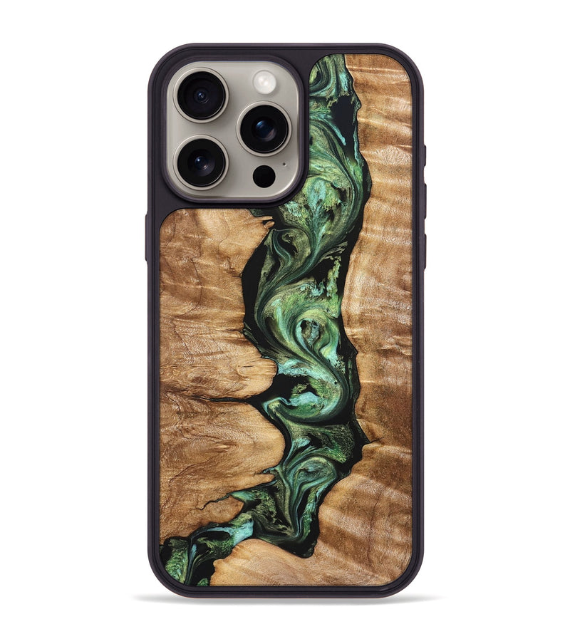 iPhone 15 Pro Max Wood Phone Case - Ara (Green, 823448)