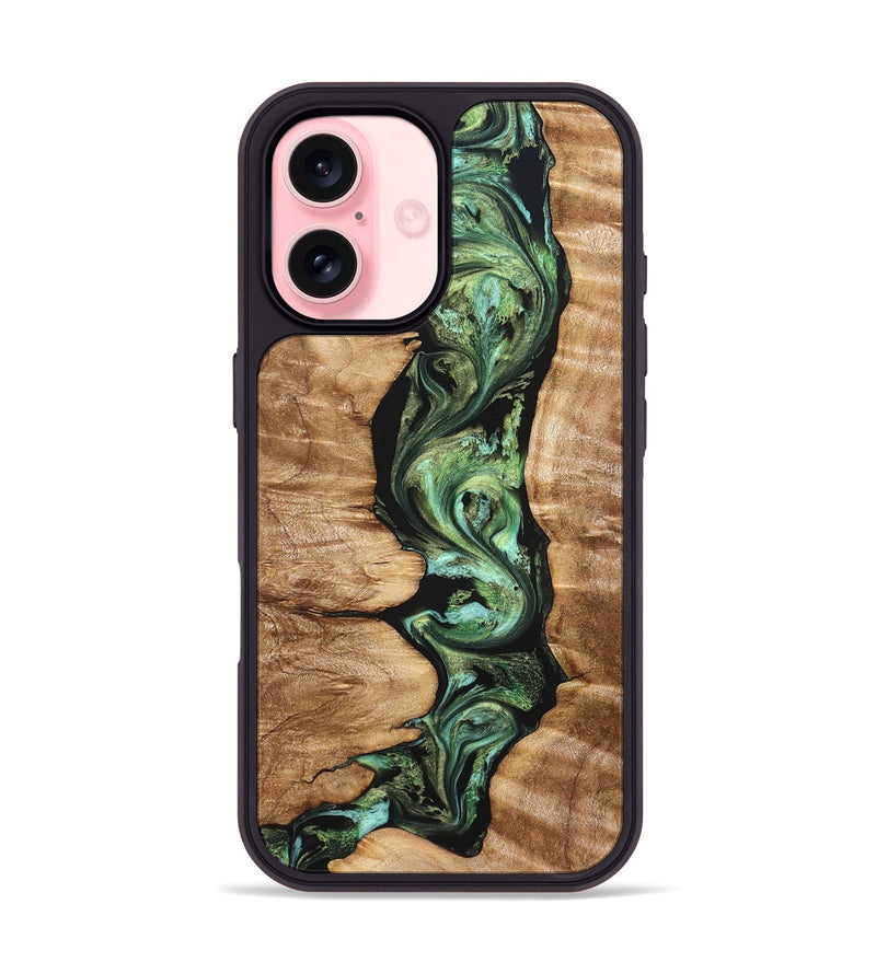 iPhone 16 Wood Phone Case - Ara (Green, 823448)
