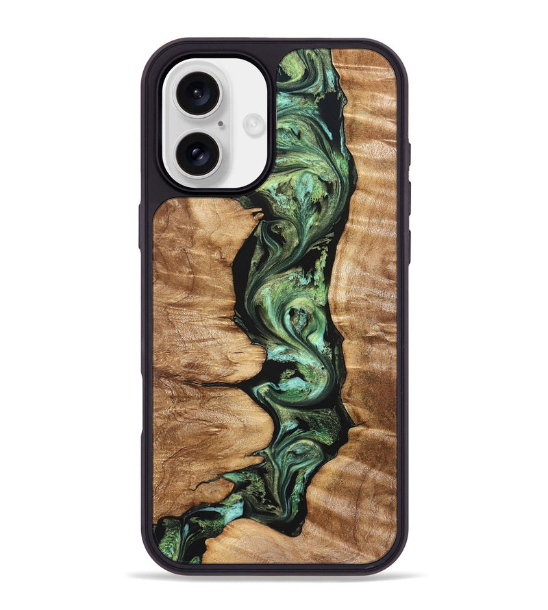 iPhone 16 Plus Wood Phone Case - Ara (Green, 823448)