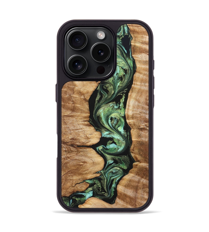 iPhone 16 Pro Wood Phone Case - Ara (Green, 823448)