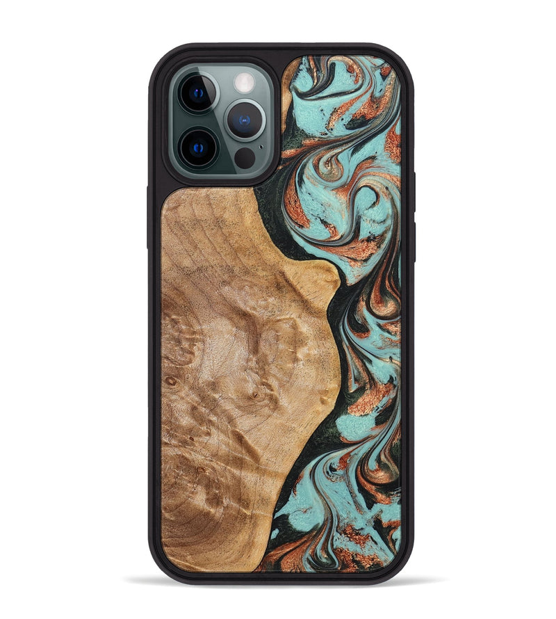 iPhone 12 Pro Max Wood Phone Case - Allyssa (Green, 823449)