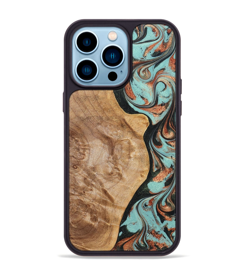 iPhone 14 Pro Max Wood Phone Case - Allyssa (Green, 823449)