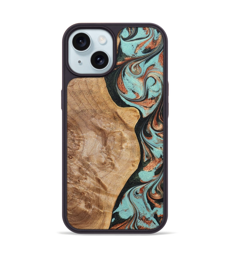 iPhone 15 Wood Phone Case - Allyssa (Green, 823449)