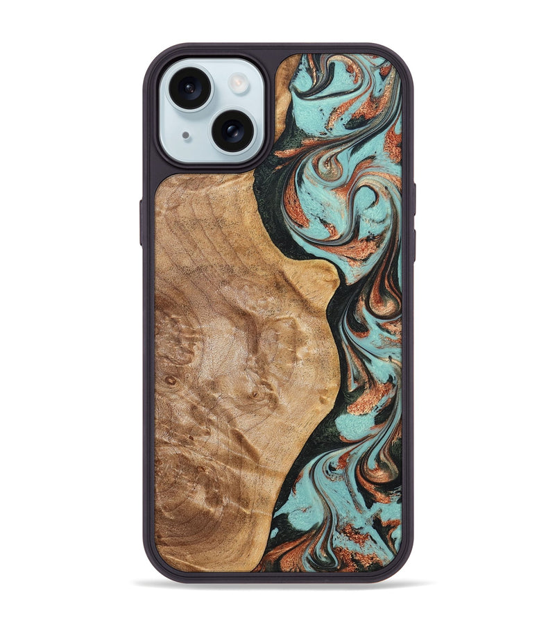 iPhone 15 Plus Wood Phone Case - Allyssa (Green, 823449)