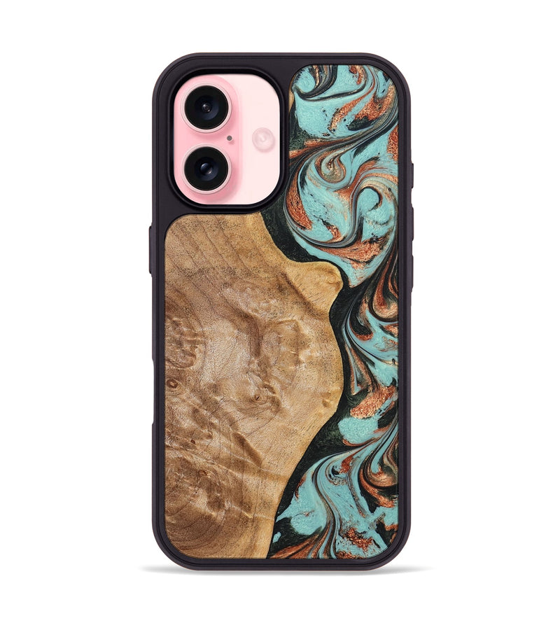 iPhone 16 Wood Phone Case - Allyssa (Green, 823449)