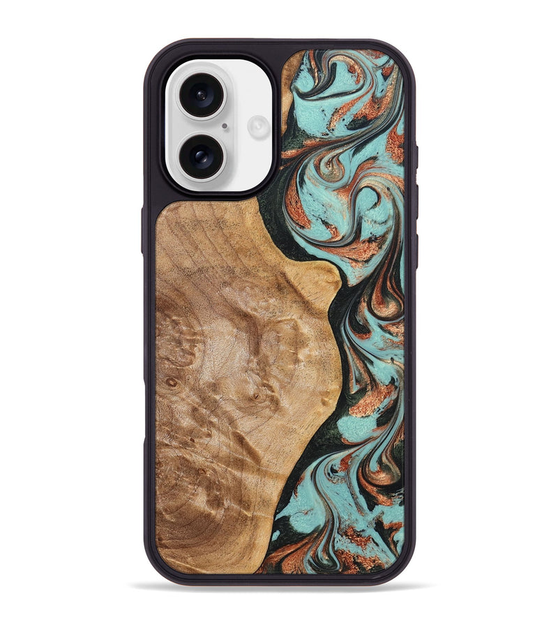 iPhone 16 Plus Wood Phone Case - Allyssa (Green, 823449)