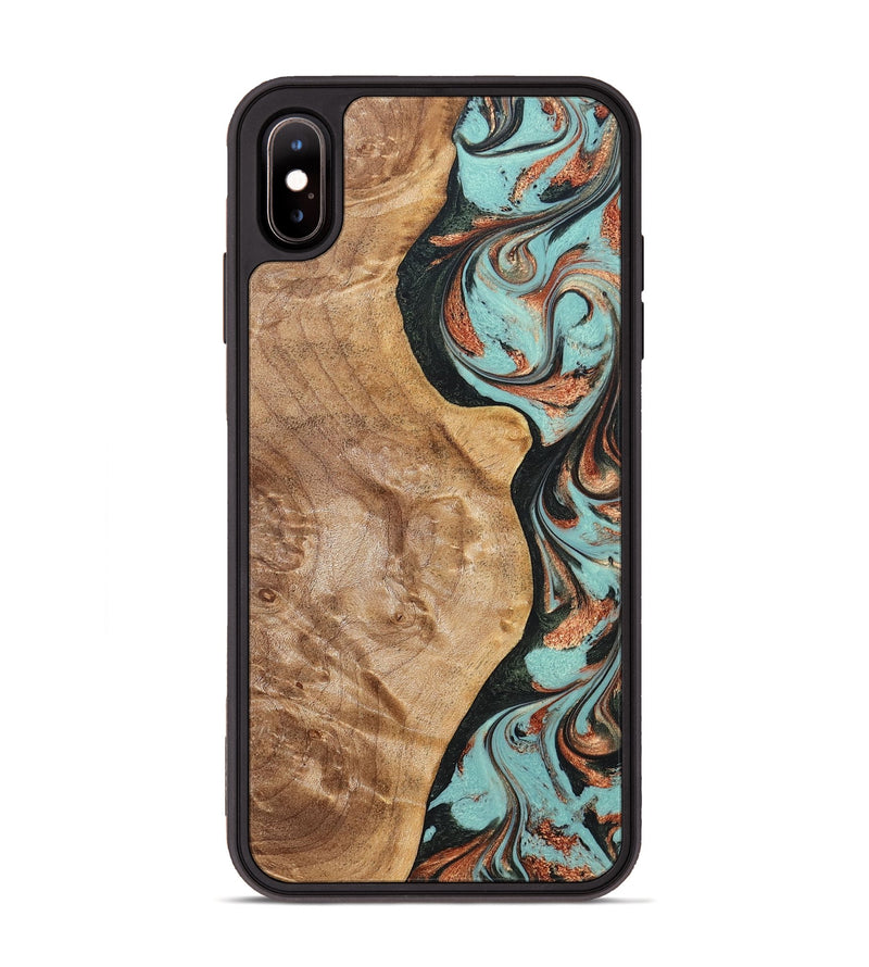 iPhone Xs Max Wood Phone Case - Allyssa (Green, 823449)