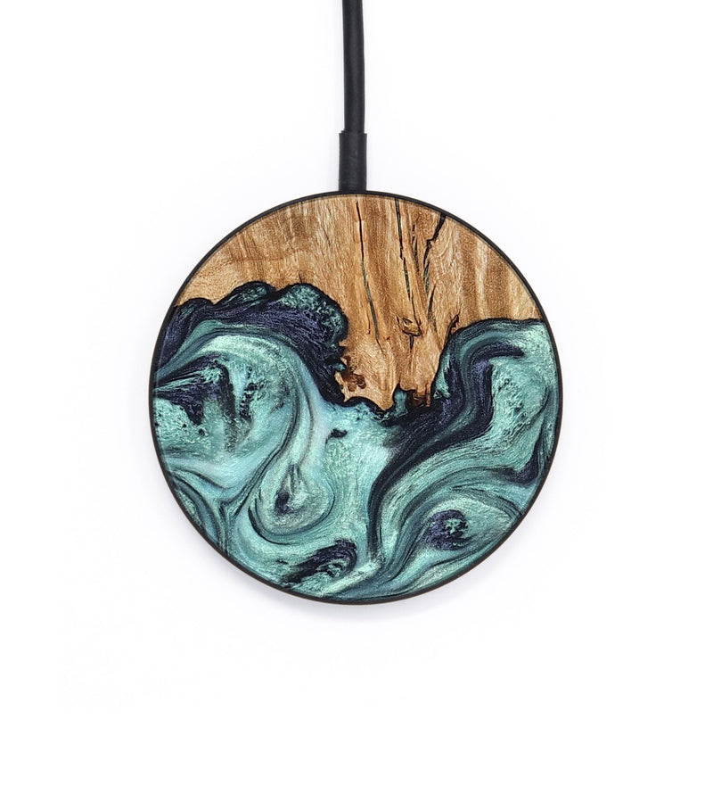 Circle Wood Wireless Charger - Heather (Green, 823450)