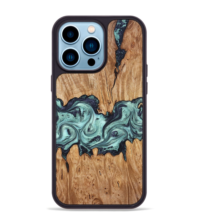 iPhone 14 Pro Max Wood Phone Case - Heather (Green, 823450)