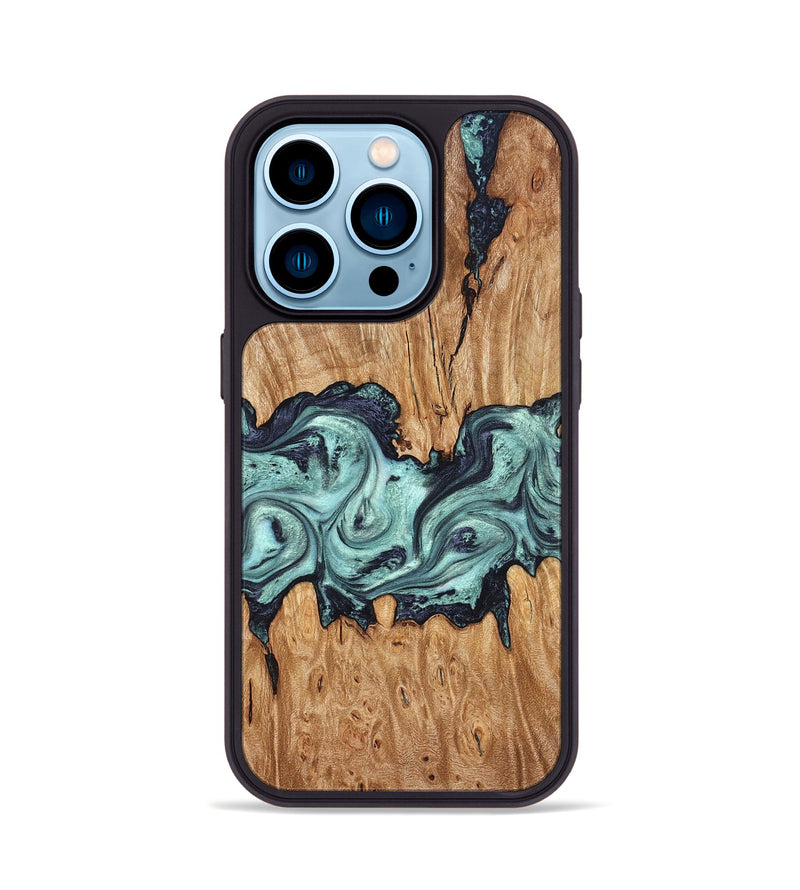 iPhone 14 Pro Wood Phone Case - Heather (Green, 823450)