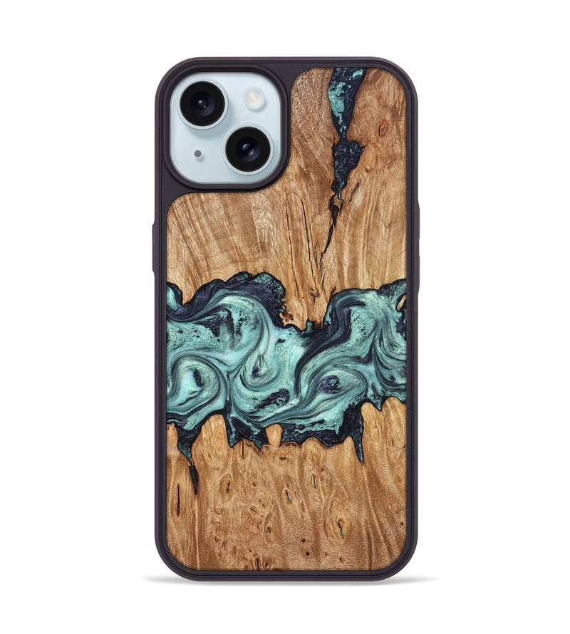 iPhone 15 Wood Phone Case - Heather (Green, 823450)