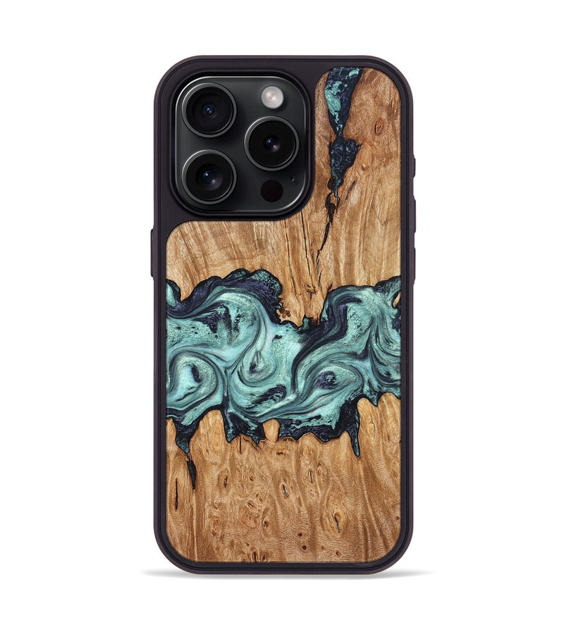 iPhone 15 Pro Wood Phone Case - Heather (Green, 823450)