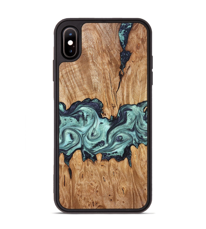 iPhone Xs Max Wood Phone Case - Heather (Green, 823450)