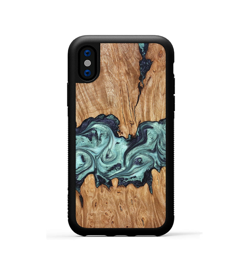 iPhone Xs Wood Phone Case - Heather (Green, 823450)