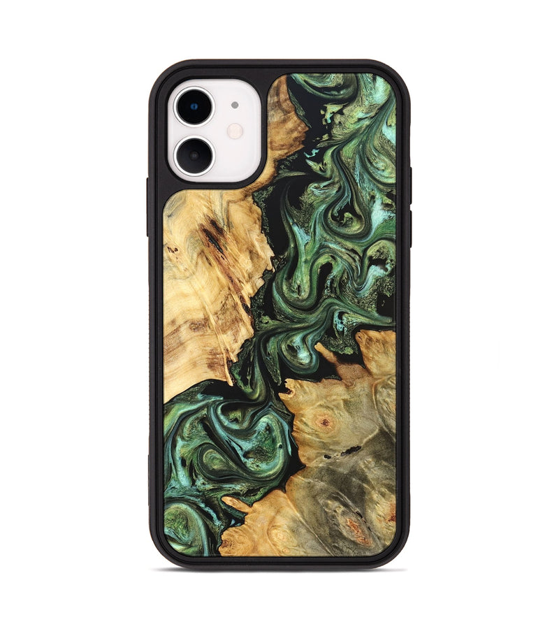 iPhone 11 Wood Phone Case - Shanta (Green, 823451)