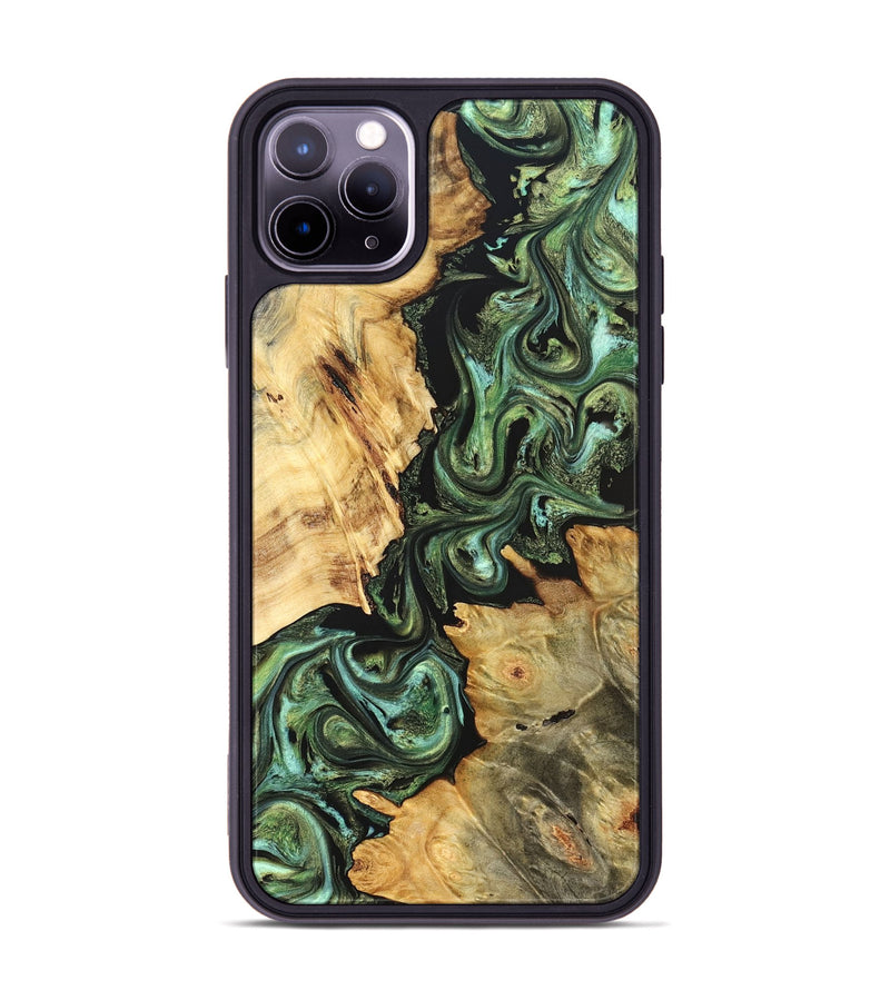 iPhone 11 Pro Max Wood Phone Case - Shanta (Green, 823451)
