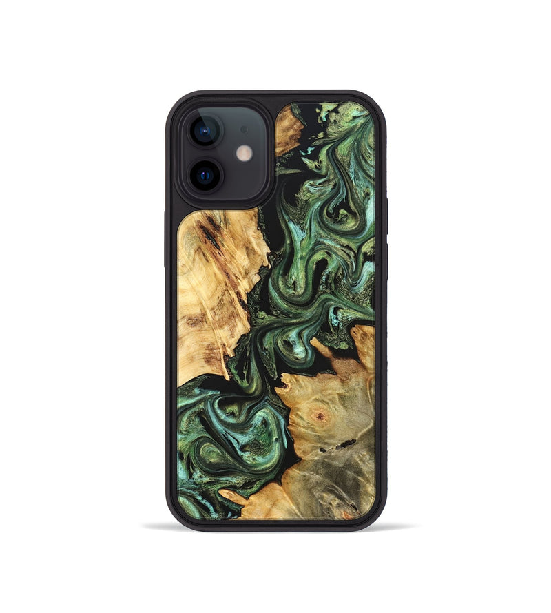 iPhone 12 mini Wood Phone Case - Shanta (Green, 823451)