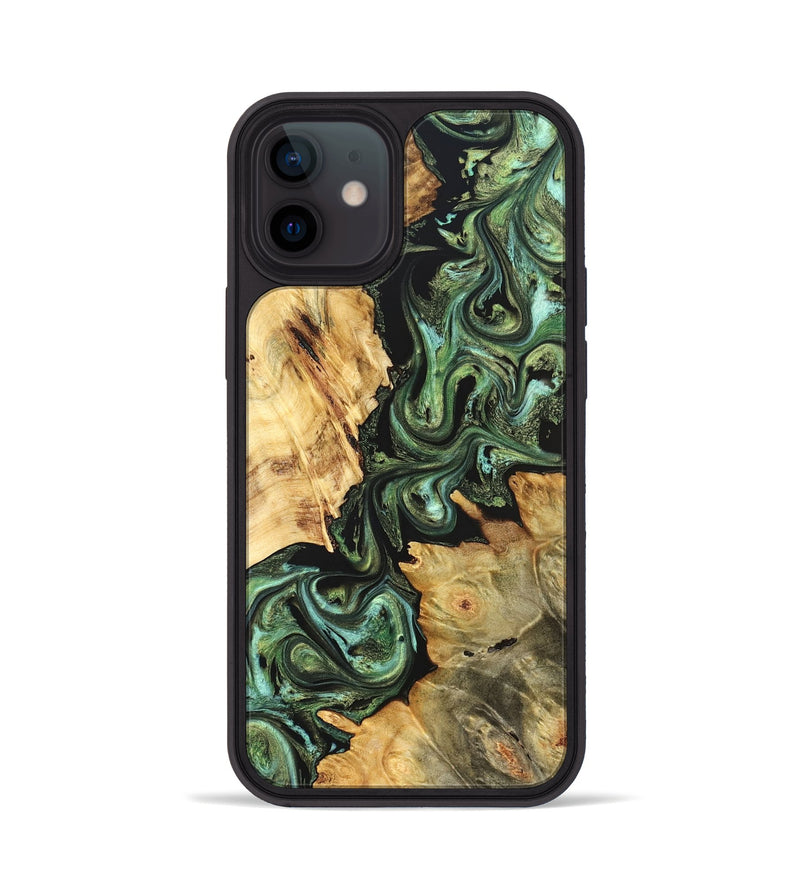 iPhone 12 Wood Phone Case - Shanta (Green, 823451)