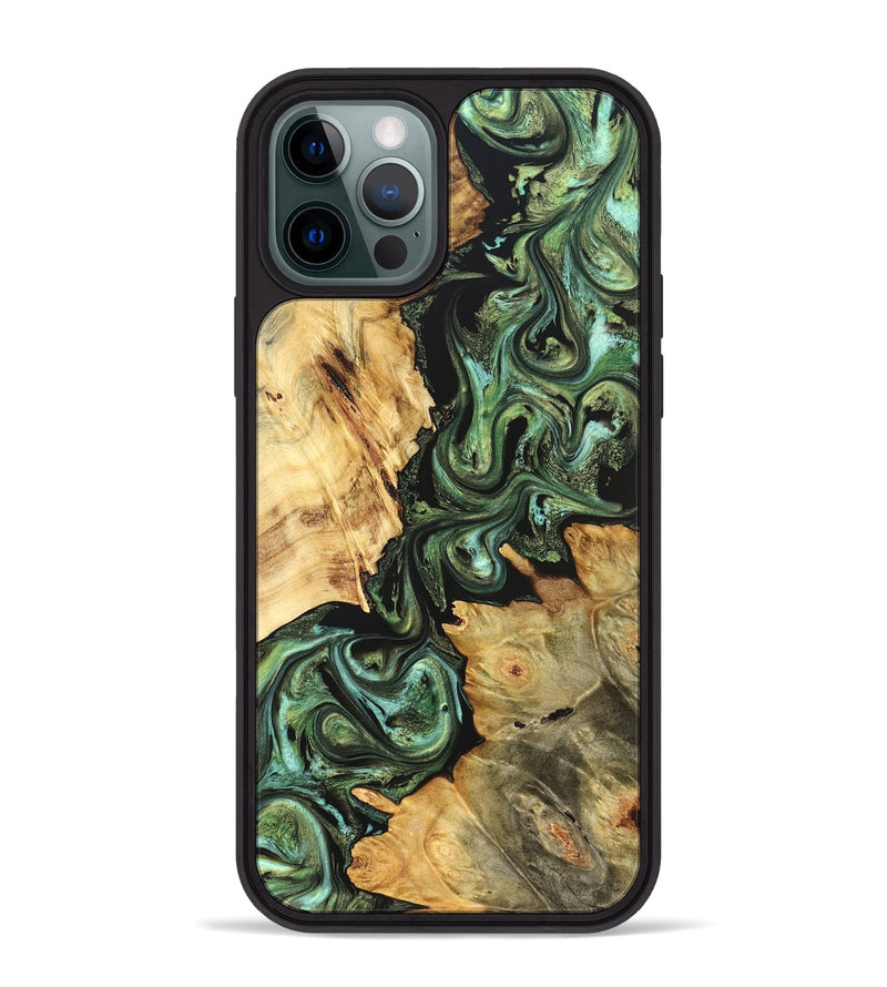 iPhone 12 Pro Max Wood Phone Case - Shanta (Green, 823451)
