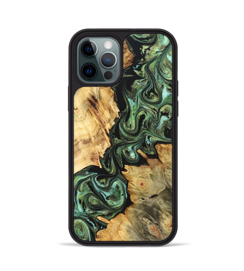 iPhone 12 Pro Wood Phone Case - Shanta (Green, 823451)