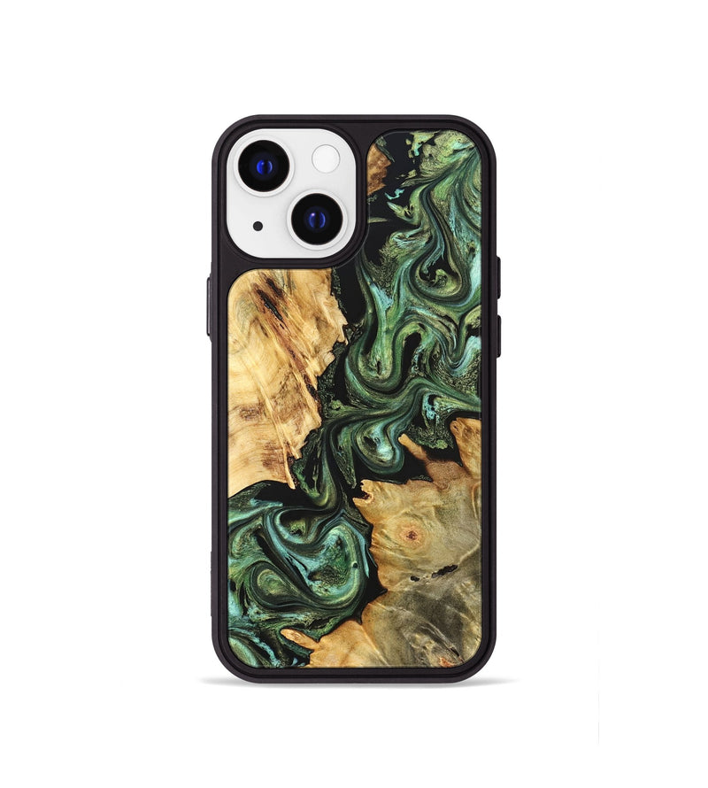 iPhone 13 mini Wood Phone Case - Shanta (Green, 823451)