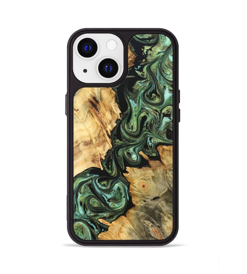 iPhone 13 Wood Phone Case - Shanta (Green, 823451)