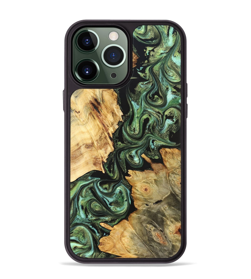 iPhone 13 Pro Max Wood Phone Case - Shanta (Green, 823451)