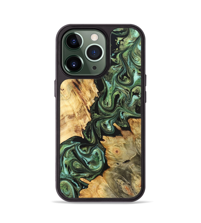 iPhone 13 Pro Wood Phone Case - Shanta (Green, 823451)